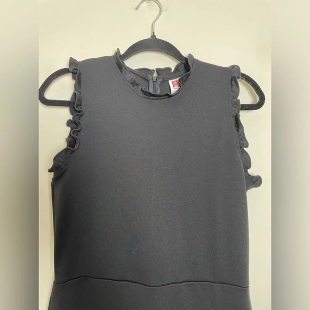 NWT Amanda Uprichard‎ Ruffle Sleeveless Mini Dress in Black - L - Picture 2 of 8